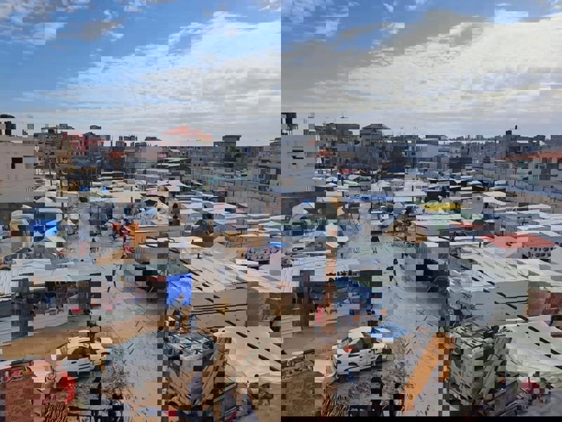 Þessi mynd er tekin sl. laugardag, 10. febrúar, frá SOS barnaþorpinu í Rafah.