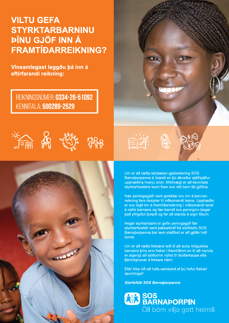 Viltu gefa styrktarbarni þínu gjöf inn á framtíðarreikning?