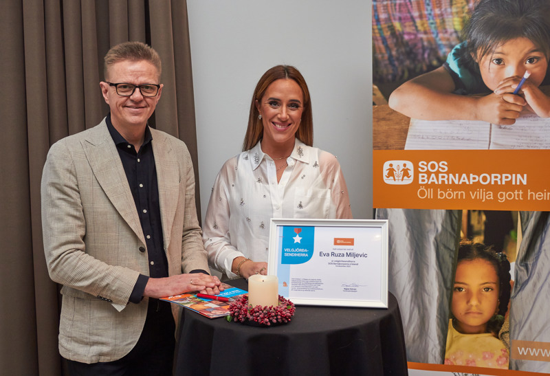 Ragnar Schram, framkvæmdastjóri SOS á Íslandi, og Eva Ruza.