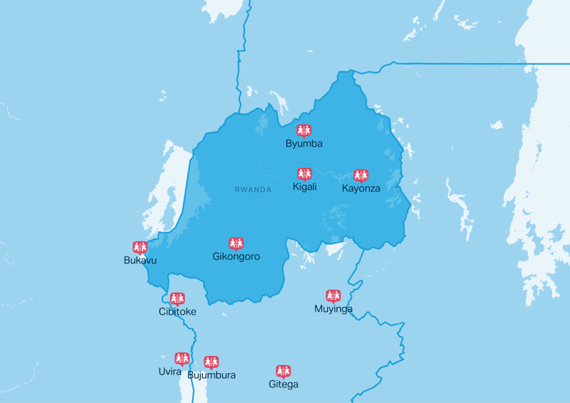 Verkefnasvæði okkar er í Rukomo héraði sem er skammt frá SOS barnaþorpinu í Byumba.